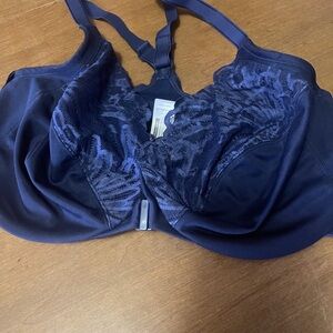 Elegant Lace Detail Bra - Navy